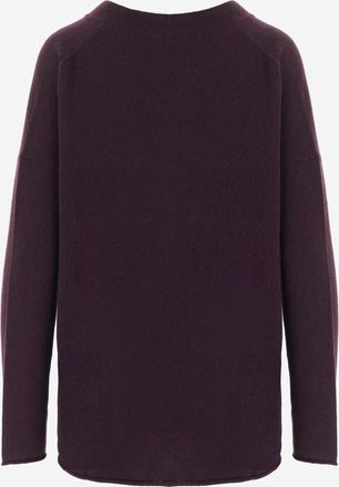 Allude Womens Cashmere Sweater Dark Purple