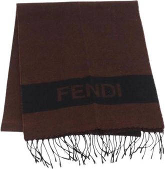 Fendi Pre-owned Scarves, female, Brown, Size: ONE SIZE Pre-owned Vintage Scarf