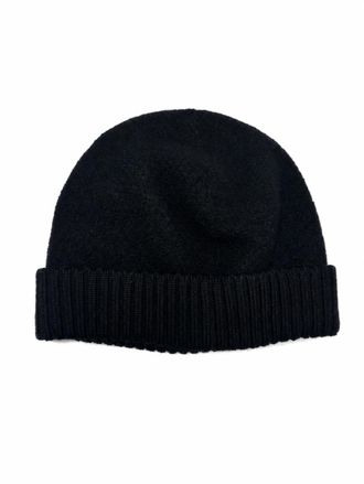 C.P. Company 21CMAC280A110513A Ribbed Virgin Wool Beanie - Black