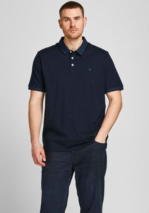 Jack & Jones Plus Size Poloshirt Paulus Polo, Herren, Gr. 5XL, blau (schwarz, navy), Piqu&eacute;, Obermaterial: 100% Baumwolle, JACK & JONES PLUSSIZE, unifarben, normal normal, ge