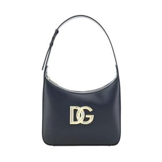 Dolce & Gabbana Shoulder Bags, female, Black, Size: ONE SIZE Calfskin Shoulder Bag