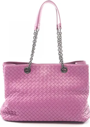 Bottega Veneta Pink Intrecciato Handbag Tote Bag (Pre-Owned)