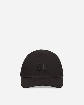 C.P. Company Gabardine Logo Cap Black