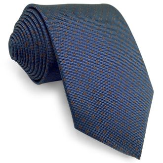 Shlax & Wing Neckties for Men Blue with Dots Business for Suit Jacket Classic Size 57.5×3.15