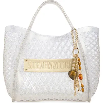 Steve Madden Bjuicyy Jelly Shopper Tote with Pouch in Gold at Nordstrom Rack