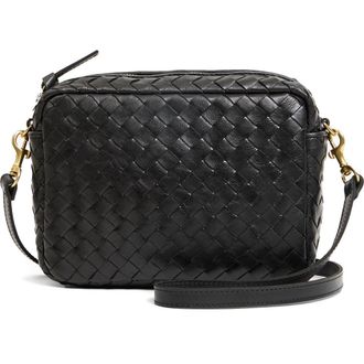 Clare Vivier Midi Sac Woven Crossbody Bag in Black at Nordstrom