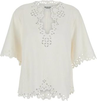 Isabel Marant Sherazade Top - Dames - Blouses - Wit - M - Katoen - Overhemden