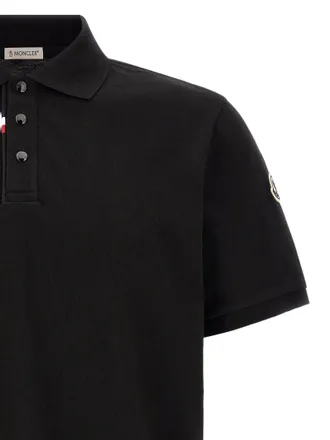 Moncler Cotton Piqu&eacute; Polo Shirt - Black