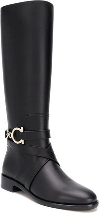 Ferragamo Gancini Leather Knee-High Boot