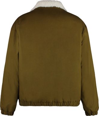 Bottega Veneta Mens Jacket Zippered Cotton Olive Lamb Raincoats Coat