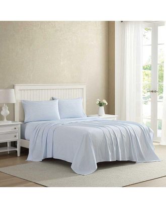 Laura Ashley Bedford Skinny Stripe Cotton Percale Sheet Set