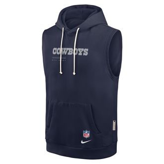 Nike Dallas Cowboys Sideline Nike Mens Dri-FIT NFL Sleeveless Pullover Hoodie in Blue | 03B441S7RD-0CN