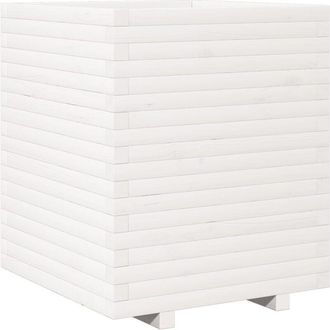 vidaXL Garden Planter White 60x60x72 cm Solid Wood Pine Vidaxl