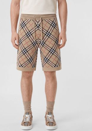 Burberry Vintage Check Cotton-Blend Drawstring Shorts