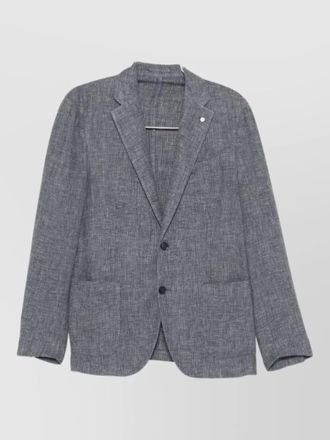 Luigi Bianchi jacket notch lapel buttoned cuffs front pockets