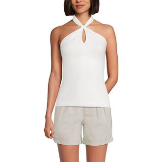 Lands End Slender Twist Front Halter Top in Ivory at Nordstrom, Size X-Large