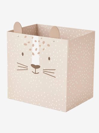 Vertbaudet Kinderzimmer Aufbewahrungskarton Tiger beige