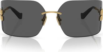 Miu Miu 0mu 54ys Rimless Oversized Square Sunglasses