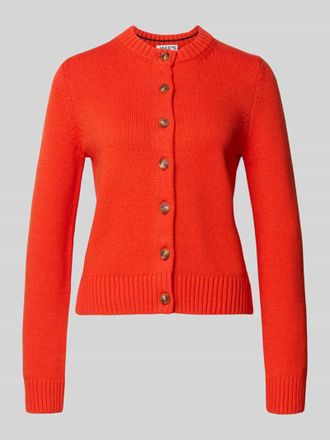 Jake*s Casual Strickjacke mit Rundhalsausschnitt und Knopfleiste in Rot, Gr&ouml;&szlig;e XXL