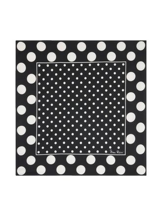 Nina Ricci polka-dot silk scarf - women - Silk - One Size - Black
