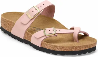 Birkenstock Womens Mayari Nubuck Leather Sandal In Soft Pink
