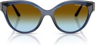 Michael Kors Nagoya 53mm Gradient Cat Eye Sunglasses in Navy /Brown Blue Gradient at Nordstrom