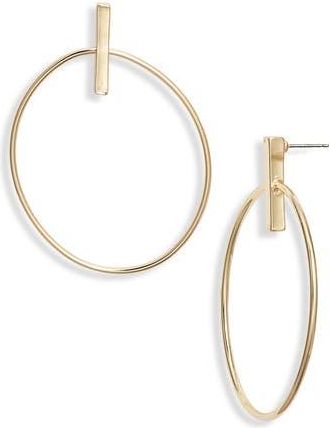 Nordstrom Oval Frontal Hoop Earrings in Gold at Nordstrom Rack