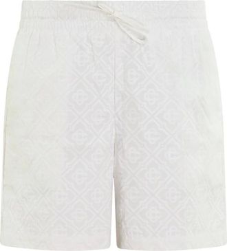 Casablanca Korte Broeken, Heren, Wit, M, Monogram Puff Shorts Wit