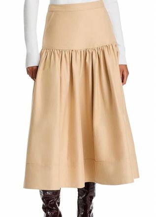 Cinq &agrave; Sept Twill Midi Skirt In Khaki