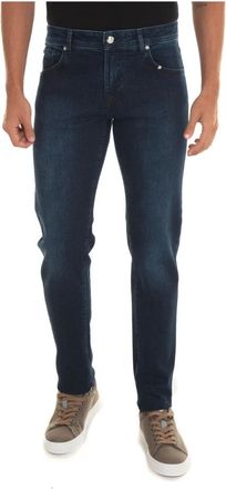 Marco Pescarolo Denim Jeans met Leren Label - Heren - Slim Fit Jeans - Blauw - 3XL - Denim - Jeans