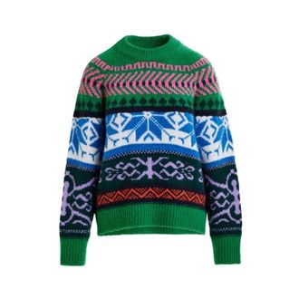 Essentiel Truien & Vesten, Dames, Veelkleurig, S, Kleurrijke Jacquard Gebreide Trui