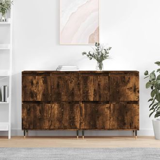 Berkfield Home Sideboards 2 pcs Smoked Oak Engineered Wood in Brown