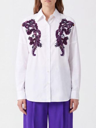 Dries Van Noten Embellished Cotton Poplin Shirt with Rhinestones