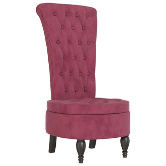 vidaXL Vidaxl - Sill&oacute;n De Respaldo Alto Con Botones Terciopelo Rojo Tinto