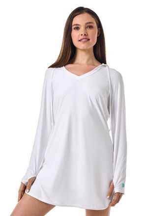 Coolibar Seacoast Hooded Cover-Up Dress, UPF 50+ Sun Protection in White at Nordstrom, Size X-Small
