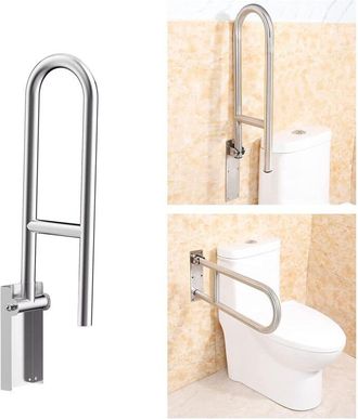 OEM Barra De Apoyo Para Inodoros Para Discapacitados, Barra De Seguridad Plegable Para Inodoros, Barra De Apoyo Con Anillo Luminoso, Rotaci&oacute;n Vertical De 