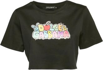 Dolce & Gabbana T-shirt met logoprint - Zwart