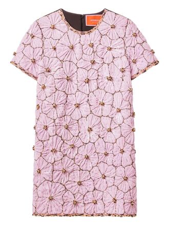 La DoubleJ Mini-jurk met geborduurde bloemen - Zwart