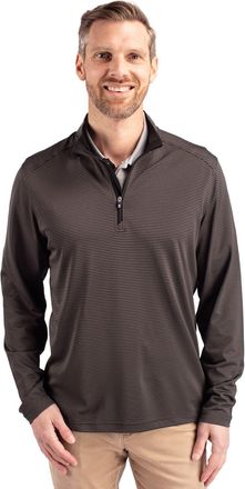 Cutter & Buck Virtue Eco Pique Micro Stripe Recycled Mens Quarter Zip