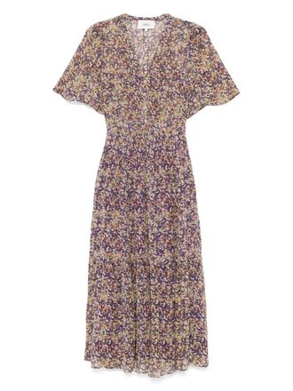 BA&SH Lariol midi dress - women - Viscose - 2 - Purple