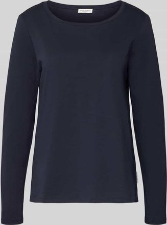 Marc O'Polo Longsleeve aus Baumwolle mit Logo-Detail in Marine, Gr&ouml;&szlig;e XXS