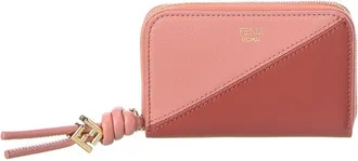 Fendi Fendi Ff Diamonds Zipper Around Mini Leather Wallet