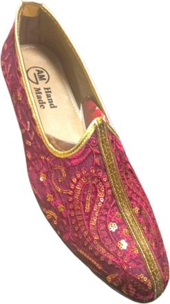 Generic Handmade Mens Jutti Mojari Indian Khussa Shoes UK_ 7-11 (Mahroon, UK Footwear Size System, Adult, Men, Numeric, Medium, 8)