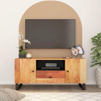 vidaXL Vidaxl - Mueble De Tv Madera Acacia Y Madera Contrachapada 105x33,5x46cm