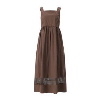 Max Mara Maxi Jurken - Dames - Casual kleedjes - Bruin - XS - Katoen - Kleedjes