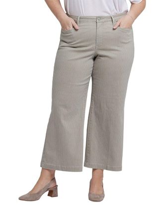 NYDJ Nydj Plus Teresa Hidden Lodge Stripe Wide Leg Jean