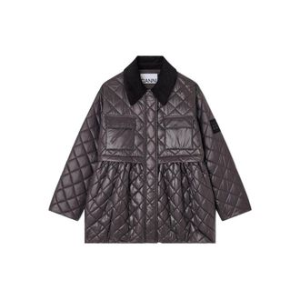 Ganni Outerwears Marrone-Donna