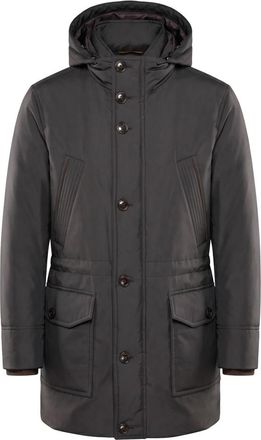 Moorer Gevoerde Jas met Capuchon - Heren - Parka Jassen - Grijs - XS - Leer - Jassen