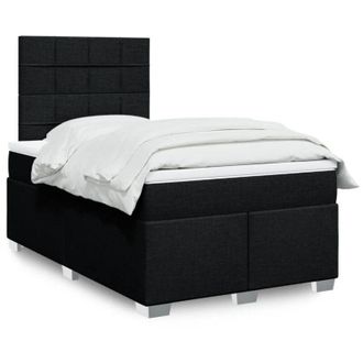 vidaXL Cama Box Spring Con Colch&oacute;n Tela Negro 120x190 Cm Vidaxl
