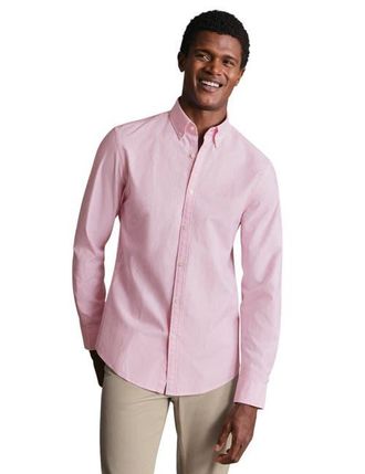 CHARLES TYRWHITT Plain button-down stretch washed Oxford shirt in Pink at Nordstrom, Size Xx-Large